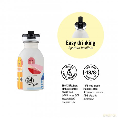 24 Bottles - Kids Collection - Urban Bottle 500 ml w. Sports Lid - Jungle Friends (24B917)