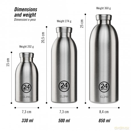24 Bottles - Clima Bottle 0,85 L - Rustic Deep Blue (24B433)