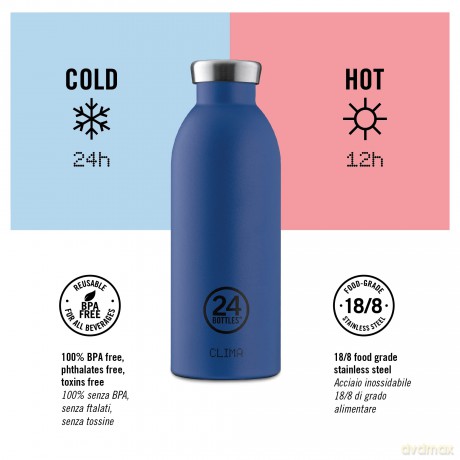 24 Bottles - Clima Bottle 0,85 L - Rustic Deep Blue (24B433)