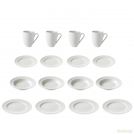 Aida - Groovy dinnerset 16 pcs - White (88329)
