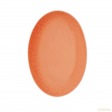 Aida - Life in Colour - Confetti - Apricot oval dish w/relief porcelain (13334)