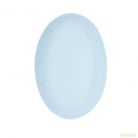 Aida - Life in Colour - Confetti - Aqua oval dish w/relief porcelain (13454)