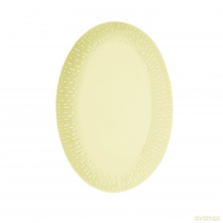 Aida - Life in Colour - Confetti - Lemon oval dish w/relief porcelain (13314)