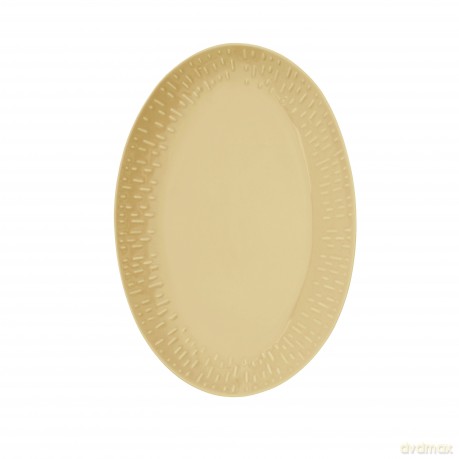 Aida - Life in Colour - Confetti - Mustard oval dish w/relief porcelain (13394)