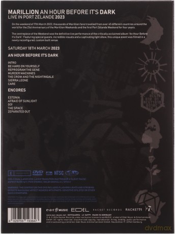 Marillion: An Hour Before It's Dark Live In Port Zelande 2023 [DVD]
