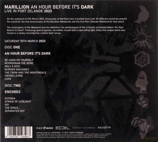 Marillion: An Hour Before It's Dark Live In Port Zelande 2023 (digipack) [2CD]