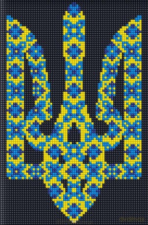 Diamentowa mozaika bez ramy - Symbol Ukrainy 20x30