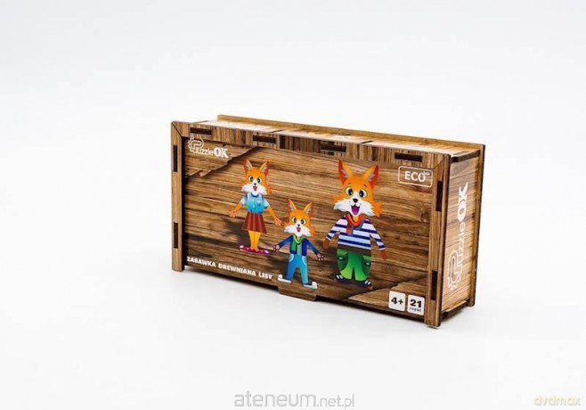 Drewniana układanka - Lisy [KLOCKI]