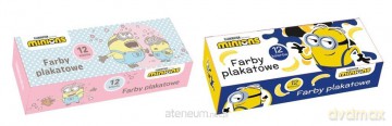 Farby plakatowe 12 kolorów 20ml Minionki