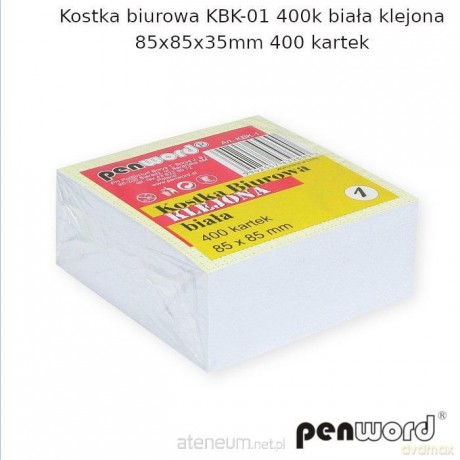 Kostka biurowa biała 85x85x35mm 400K