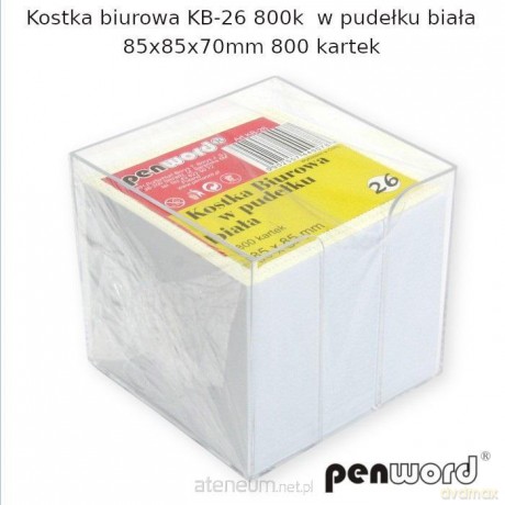 Kostka biurowa w pudełku biała 85x85x70mm 800K