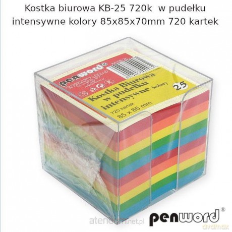 Kostka biurowa w pudełku kolorowa 85x85x70mm 720K