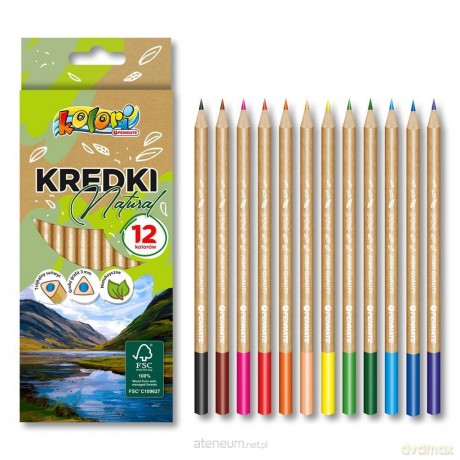 Kredki Kolori ołówkowe 12 kolorów natural