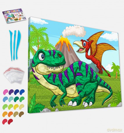Zestaw do wyklejania plasteliną - Dinozaury