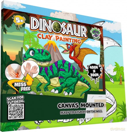 Zestaw do wyklejania plasteliną - Dinozaury