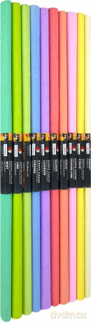 Bibuła marszczona 50x200 mix pastel 10 rolek