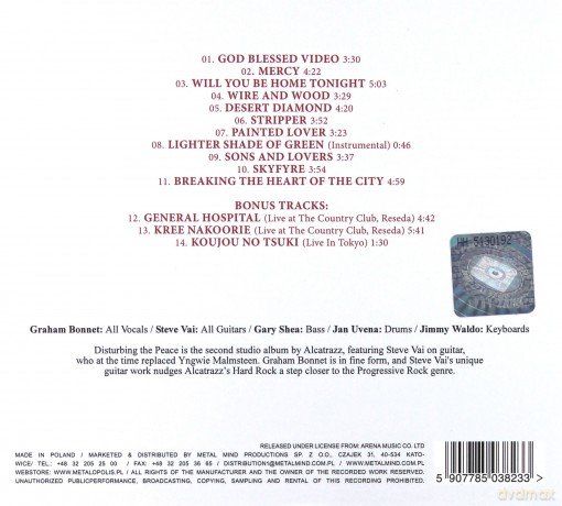 Alcatrazz: Disturbing The Peace (+Bonusy) (digipack) [CD]