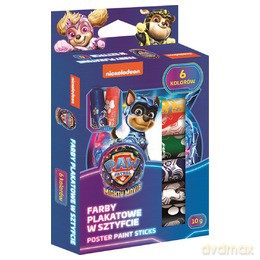 Farby plakatowe w sztyfcie Psi Patrol 6 kolorów po 10 g