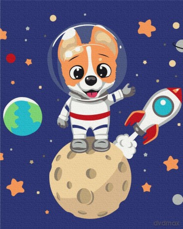 Malowanie po numerach Pies astronauta