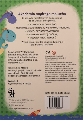 Podobieństwa i przeciwieństwa. Dino i Zauruś 2-latek. Akademia mądrego malucha - Emilia Matyka, Piotr Brydak [KSIĄŻKA]
