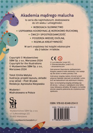 W domu. Dino i Zauruś 3-latek. Akademia mądrego malucha - Emilia Matyka, Piotr Brydak [KSIĄŻKA]