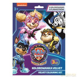 Zestaw aksamitnych kolorowanek z flamastrami Psi Patrol 8 elementów
