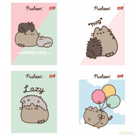 Zeszyt A5 32 k. linia Pusheen mix wzorów paczka 15 szt.