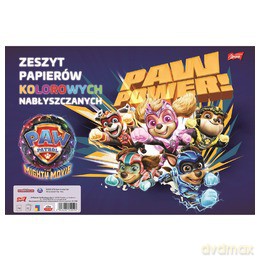 Zeszyt papierów kolorowych nabłyszczanych A4 10 k. Psi Patrol paczka 25 szt.