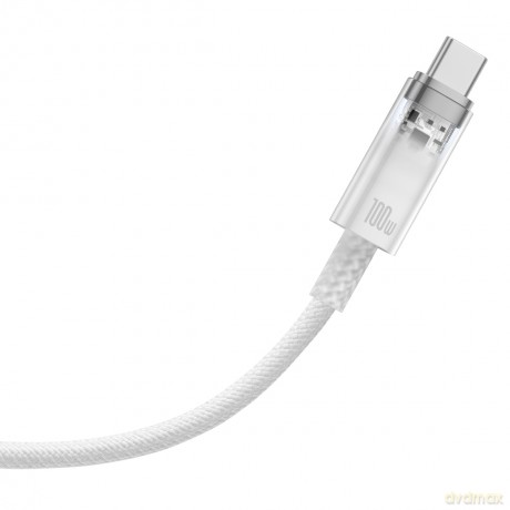 Baseus kabel Explorer USB - USB-C 1,0m biały z kontrolą temperatury 100W