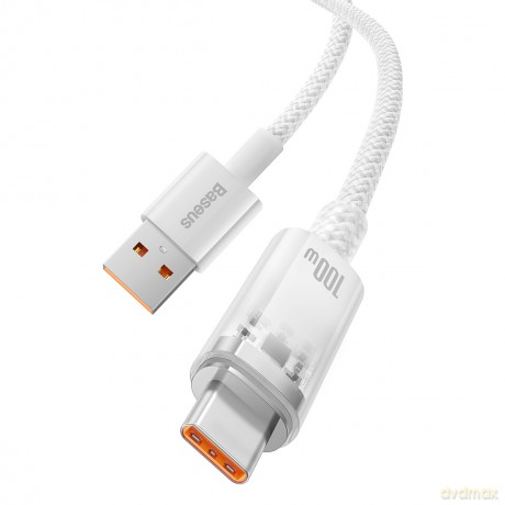 Baseus kabel Explorer USB - USB-C 1,0m biały z kontrolą temperatury 100W