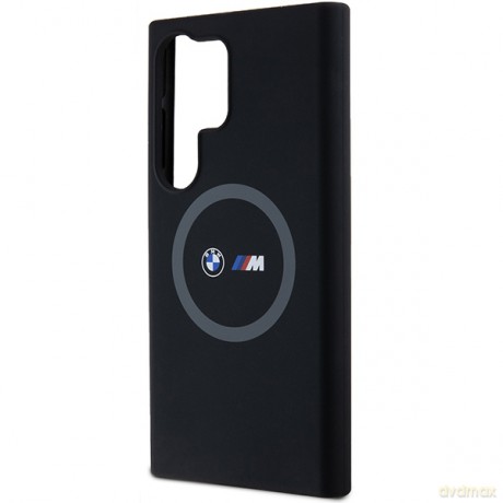 BMW nakładka do Samsung Galaxy S24 Ultra czarna M Silicone Printed Ring MagSafe