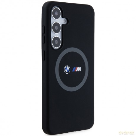 BMW nakładka do Samsung Galaxy S24+ czarna M Silicone Printed Ring MagSafe
