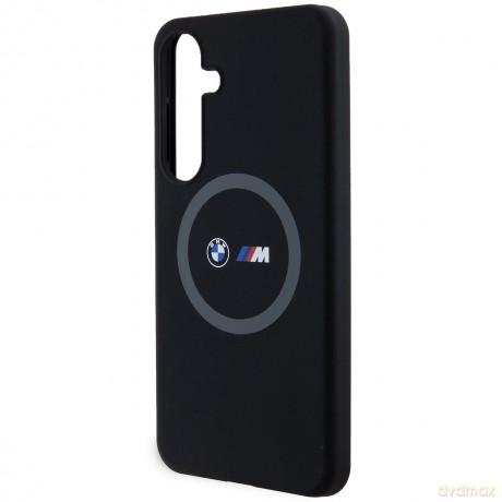 BMW nakładka do Samsung Galaxy S24+ czarna M Silicone Printed Ring MagSafe