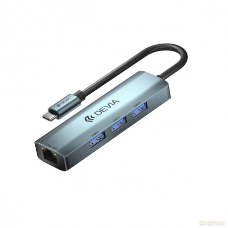 Devia adapter HUB USB-C 3.1 do 4x USB 3.0 ciemnoszary