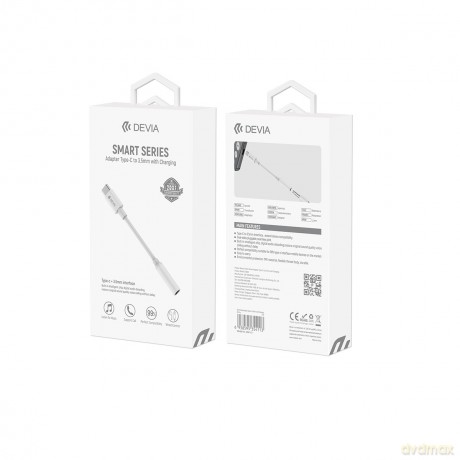 Devia adapter Smart USB-C - jack 3,5mm biały