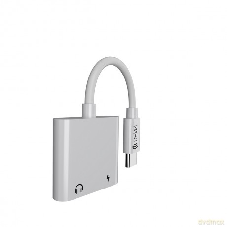 Devia adapter Smart USB-C - USB-C (port) + jack 3,5mm (port) biały