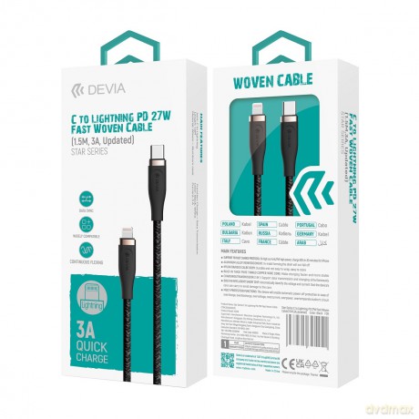Devia kabel Star PD USB-C - Lightning 1,5 m 27W 3A biały