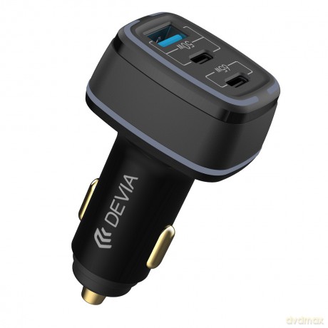 Devia ładowarka samochodowa Extreme 115W 2x USB-C 1x USB czarna