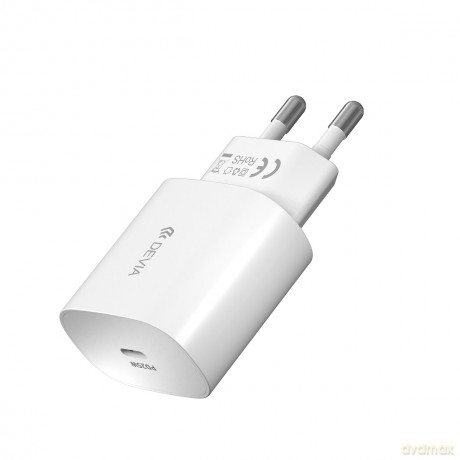Devia ładowarka sieciowa Smart PD 25W 1x USB-C biała + kabel USB-C - USB-C