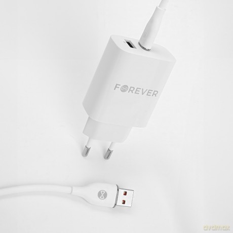 Forever kabel USB - USB-C 1,0 m 6A biały