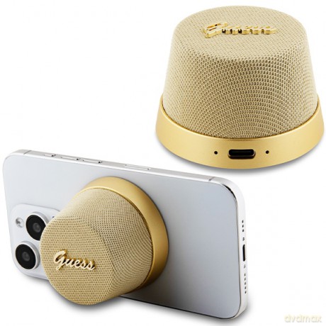 Guess głośnik Bluetooth GUWSC3ALSMD STAND MAGNETIC SCRIPT METAL złoty