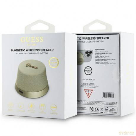 Guess głośnik Bluetooth GUWSC3ALSMD STAND MAGNETIC SCRIPT METAL złoty