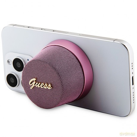 Guess głośnik Bluetooth GUWSC3ALSMP STAND MAGNETIC SCRIPT METAL różowy