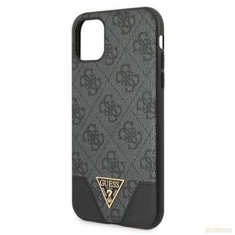 Guess nakładka do iPhone 11 GUHCN61PU4GHBK szara hard case 4G Triangle Collection