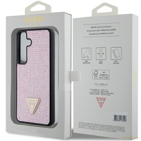 Guess nakładka do Samsung Galaxy S24 GUHCS24SHDGPPP różowa HC RHINESTONE TRIANGLE