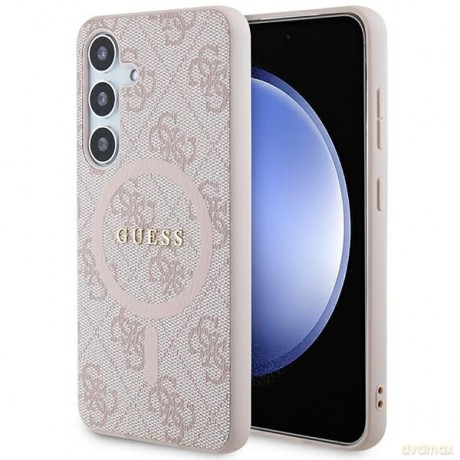 Guess nakładka do Samsung Galaxy S24 GUHMS24SG4GFRP różowa HC MAGSAFE PU 4G RING CLASSIC LOGO