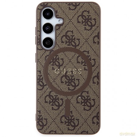 Guess nakładka do Samsung Galaxy S24 GUHMS24SG4GFRW brązowa HC MAGSAFE PU 4G RING CLASSIC LOGO