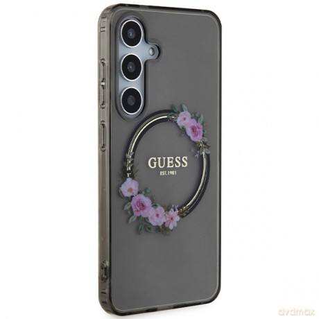Guess nakładka do Samsung Galaxy S24 GUHMS24SHFWFCK czarna HC MAGSAFE IML FLOWERS WREATH