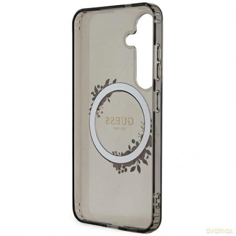 Guess nakładka do Samsung Galaxy S24 GUHMS24SHFWFCK czarna HC MAGSAFE IML FLOWERS WREATH