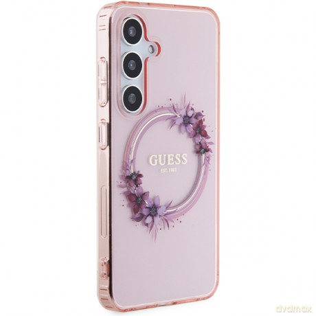 Guess nakładka do Samsung Galaxy S24 GUHMS24SHFWFCP różowa HC MAGSAFE IML FLOWERS WREATH
